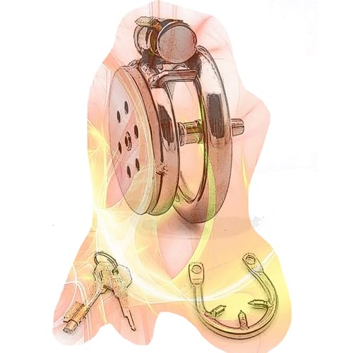 Stainless Steel Flat Cage with Small Rod and Anti-Off Ring, Special Flat Device for Men Cross-Dressing - USHA09a (Metal Rod, 40mm Ring)