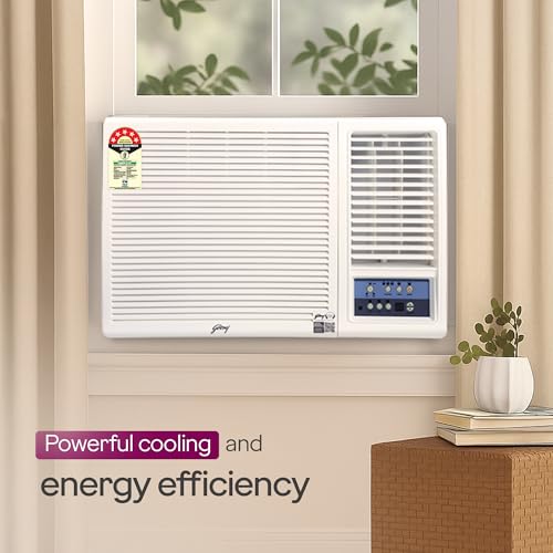 Image of Godrej 1.5 Ton 5 Star, Turbo Mode, Smart Diagnosis, Pure Air Filter, Anti-Freeze Thermostat, Anti Corrosive Blue Fin Coating, Inverter Window AC (Copper, AC 1.5T WIC 18UTC5 WWA, White)