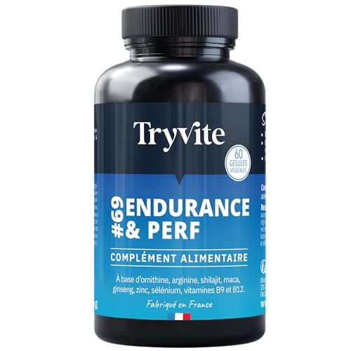 Formule Endurance Homme – Shilajit, Maca, Ginseng, Arginine, Zinc – TRYVITE ENDURANCE & PERF – 60 Gélules