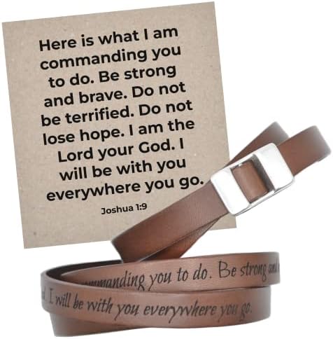 Christian Bracelet for Men | Handmade Genuine Leather Bracelet | Christian Gifts for Men | Bible Verse Bracelets | Religious Gifts for Men | Made in USA by Waymaker Leather