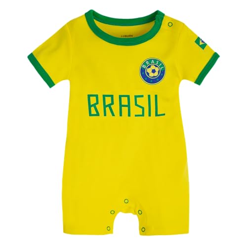 Listado de Ropa de deporte para Bebé los más recomendados. 46 Cnins - Ropa de bebé para aficionado a los deportes, ropa de bebé de 0 a 24 meses, ropa de bebé, Amarillo-Brasil, 12-18 Meses