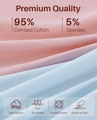 Image of Sunm Boutique Combed Cotton Underwear for Women, High Waisted Soft Briefs | Full Coverage Breathable Stretch Comfy Ladies Panties for Sensitive Skin Postpartum Yoga Work Everyday Wear