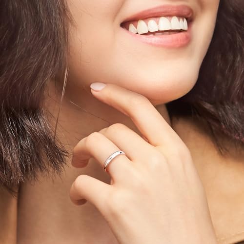 Charmsy 925 Sterling Silver Rings for Women & Men | 3MM & 7MM High Polish Classic Round Wedding Band Ring | Tarnish Resistant Plain Statement Finger Ring(Size : 5-10 No.)2