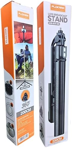 Plokama Live Broadcast Tripod Stand, 200cm Height, 360-Degree Rotation, Live-K10