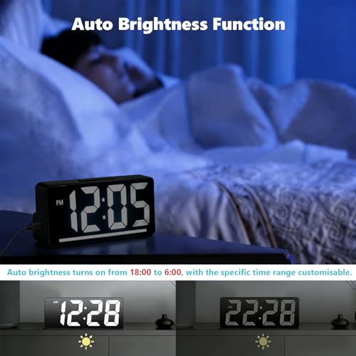 Reloj despertador con repetición para evitar retrasos matutinos gracias a su gran pantalla LED 7