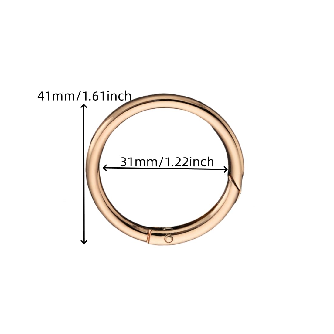 Trigger Spring O Rings Round Carabiner Clip Snap for Keyrings Buckle, Bags,Purses 10 Pack (Gold)