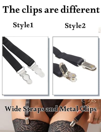 Image of Women Floral Lace Garter Belt Set with 4 Straps Plus Size Suspender Belt