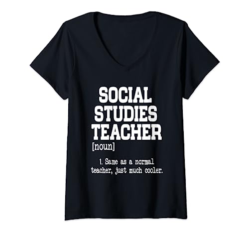 Mujer Estudios Sociales Nombre del profesor Definición Ciencias Sociales Enseñar Camiseta Cuello V