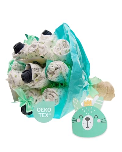 myBambini ®Torta di pannolini Bouquet di fiori - Bouquet - Bambini e bambine - Regalo per la nascita - Baby shower -...
