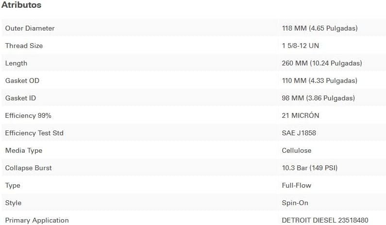 Miniatura 3 de Donaldson Filtro de lubricante P552100, girar, flujo completo