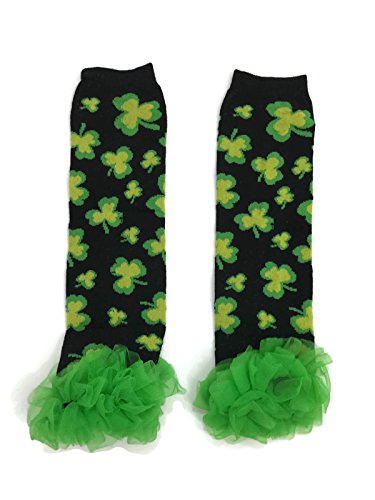 Rush Dance Black Yellow Shamrock St Patrick's Day Baby/Toddler Chiffon Leg Warmer