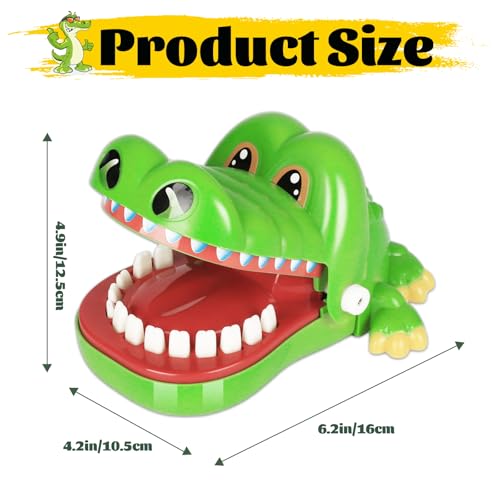 MociMoci Krokodil Spiel Croco Doc Spiel Spielzeug Krokodil Zähne,Action Geschicklichkeit für Familienspiel, Teste Dein Glück, für Kinder, Familienspiel, Partyspiel, Jungen Geschenk (Grün-S)
