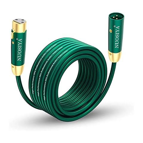 NUOSIYA XLR Cable 10m, XLR Microphone Cable 3-Pin, Gold-Plated XLR Male to Female Extension Cable Balanced DMX Cable, Hifi Audio Cable for Amplifier, Mixer, Speaker, Stage, DJ, Studio Recording Cover