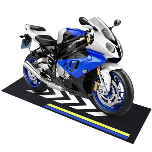 Drydiet Motorcycle Mat Garage Floor Rug Washable Parking Mats for Garage Floors Non Slip Oil Absorbent Pad Rubber Backing Layer Protects Floor(Arrow Style 98 x 31 Inch)