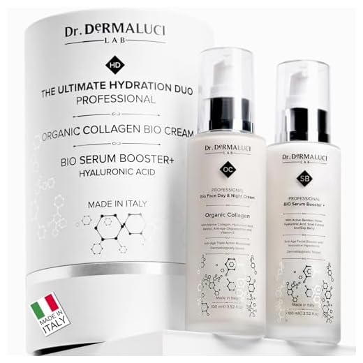 Regalos Originales para Mujer | Set de Regalo Cuidado Facial BIO | Crema Hidratante Colágeno Retinol Vitamina C+E+Serum Ácido Hialurónico/Baba de Caracol Antiarrugas Piel Sensible | 200ml Italia