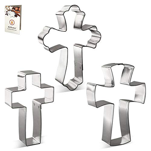 Religious Cross Cookie Cutter 3 Pc Set HS0449-5 in 4 38 in 375 in - FOOSE USA
