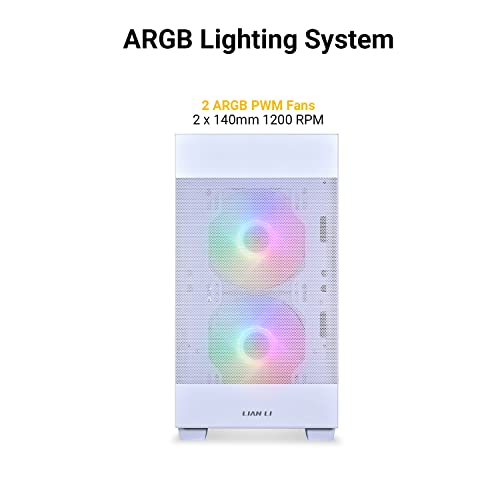 Image of Lian Li Lancool 205M Mesh Mid- Tower Computer Case /Gaming Cabinet - Snow | Support Micro ATX /Mini-Itx | Pre-Installed 2 X 140Mm Argb Pwm Front Fans - G99.Oe744Ms.in - White