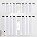 NICETOWN Short Window Curtains for Loft - Grommet Top Design Curtains for Cafe & Dining Room Thanksgiving Decoration (Pure White, Two Panels, 52W by 36L 1.2 Inches Header)