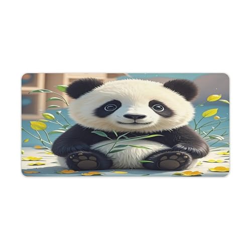 Alfombrilla Gamer Grande Rubber Panda Blanco y Negro