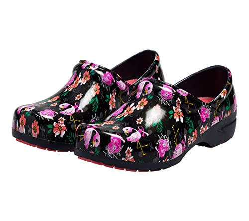 Image of Anywear SR Angel Nursing Clogs - Lightweight, Water-Resistant Non-Slip Work Shoes with Exceptional EVA Cushioning, Ventilated Insoles, Grey /Blue - 8 Women /6 Men