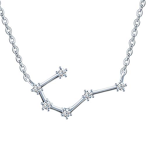MicVivien Collar de plata de ley 925 para mujer con colgante de constelación, signo del zodiaco, 12 horóscopo, astrología, estrella collar con pendientes