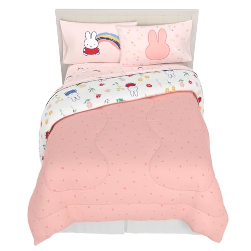 Image of Miffy Bedding 7 Piece Super Soft Cozy Reversible Comforter and Sheet Set with Sham, Full, (Officially Licensed Product) by Franco