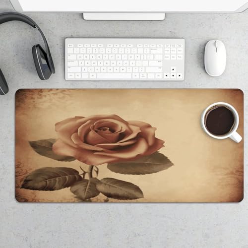 Alfombrilla de escritorio Vintage Rose de goma, grande miniatura 5