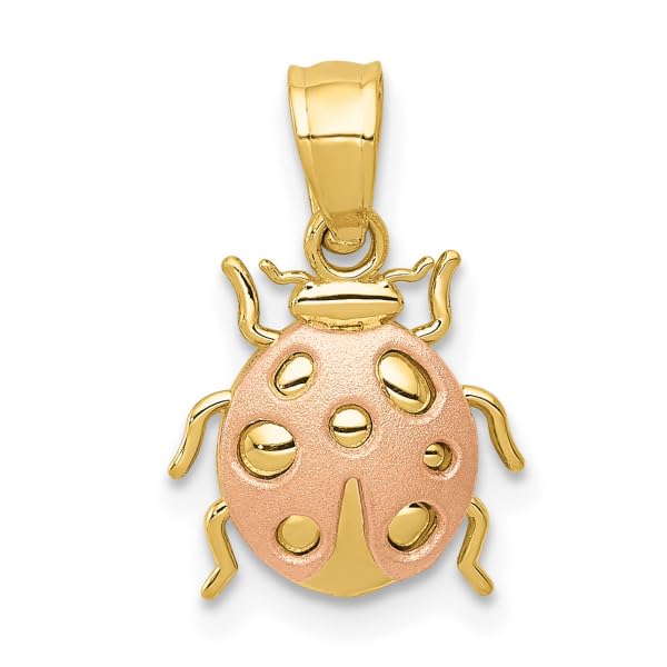 IceCarats 14K Solid Two Tone Gold Ladybug Necklace Chain Pendant Charm3