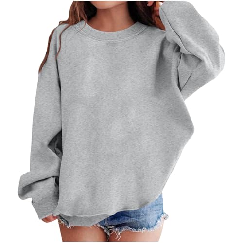 Girls Cotton Tops Sweatshirts Kids Long Sleeve Hoodies Pullover Crew Neck Sherpa Thick Shirt Fleece Lined Warm Hoodie