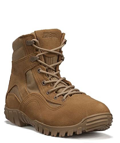 Belleville 763 6” Waterproof Hybrid Assault Combat Boots for Men - Full-Grain Desert Tan Leather with Breathable Gore-Tex Lining and Vibram Ibex Outsole; Berry Compliant