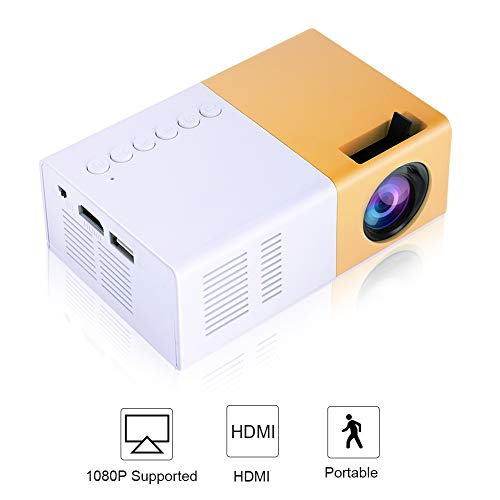 Mini Projector,LED Pico Projector Full HD 1080P Supported,Portable Movie Projector Compatible with HDMI