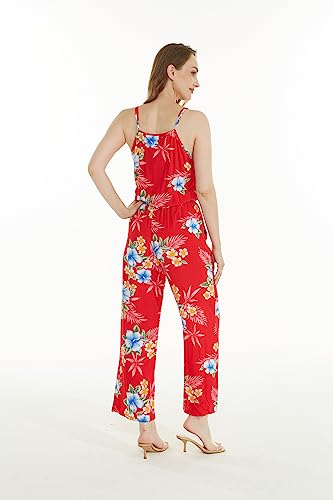Image of Matchable Family Hawaiian Luau Men Women Girl Boy Clothes in Hibiscus Red