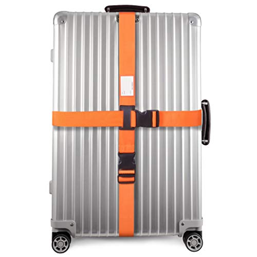 Preisvergleich Produktbild Kofferband Gurt Kreuz SCHWERLAST PERSONALISIERTER KOFFERGURT Kreuz mit Adressschild: OW Travel Luggage Strap Koffer Gurte Gepäckgurt Koffer Koffer Gurt Koffer Band Koffergurte farbig Koffergurte