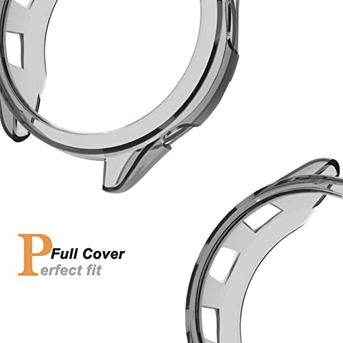 (2 Pack) Miimall Compatible for Garmin Forerunner 965 Case, Scratch-Resistance TPU Military Protection Translucent Cover Case for Garmin Forerunner 965/ Garmin 965 (Clear+Black)