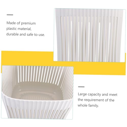 Caneca abierta rectangular blanca para basura 1,04 lb miniatura 3