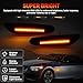 TEMSONE LED Side Marker Lights Assembly Kit with Smoke Lens Amber Turn Signal Lamp for Front Driver & Passenger Side Compatible with BMW 1 3 5 Series E46 E60 E61 E82 E88 E90 E91 E92 E93 X1 X3 E83 E84