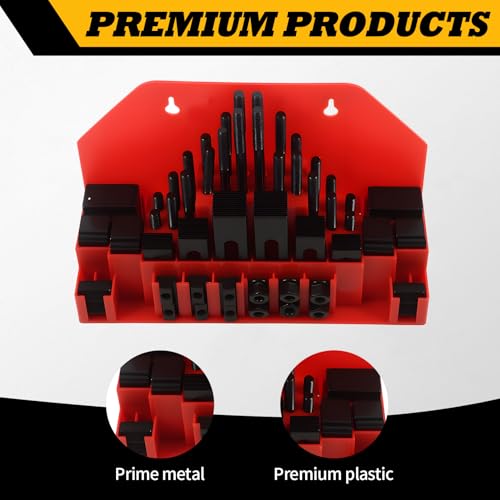 Image of 58 Pcs 7 /16 inch T-Slot 3 /8 inch-16 Stud Hold Down Clamp Clamping Kit | Compatible with milling machine CNC