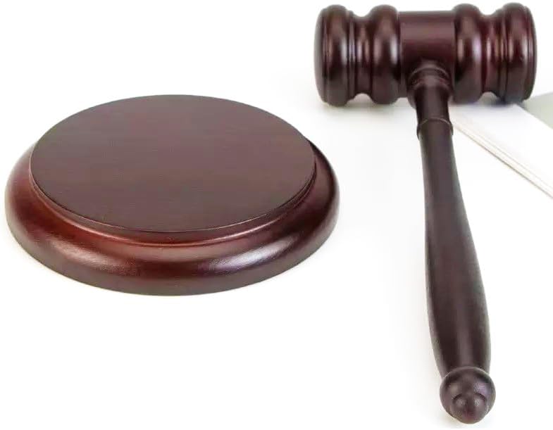 Miniatura 3 de Martillo y bloque de madera premium perfecto para juez, abogado, corte de subastas, empresa, estudiante
