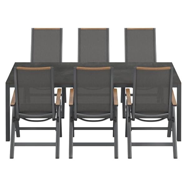 OUTLIV. Jacob Gartenmöbel Set mit 6 Klappsesseln & Tisch