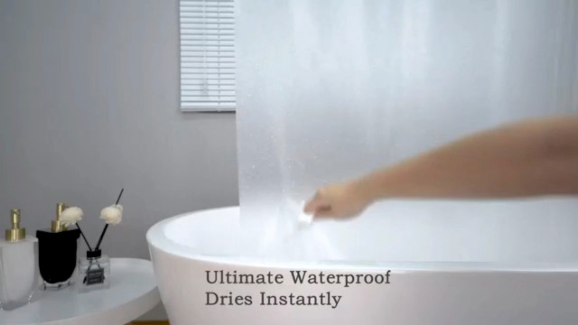 Rideau De Douche Transparent SRTSTR 180x200cm - PEVA Anti-Moisissure - 12 Crochets Inclus