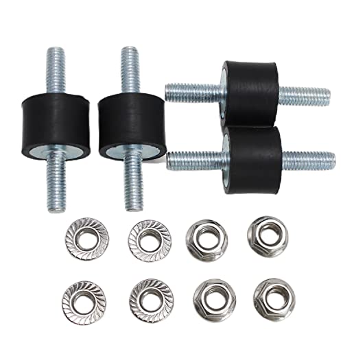 BOPOREAE 4Pcs M6 25x15mm Rubber Isolator Mounts Double Stud Shock Absorber