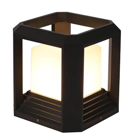 classic cube gate light outdoor pillar cap light, black finish gate light square