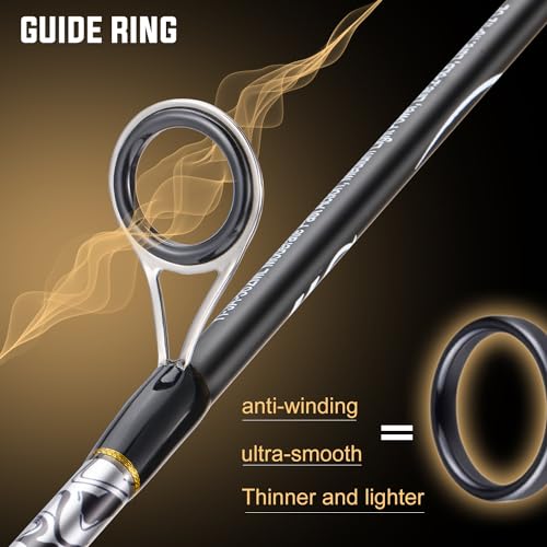 Sougayilang Reel and Fishing Rod Combo, Fiberglass Fishing Pole with Durable P-Cork Rod Handle, Lightweight Graphite Frame- 5'6" with 1000 Reel- 2 Packs - Thumbnail 5