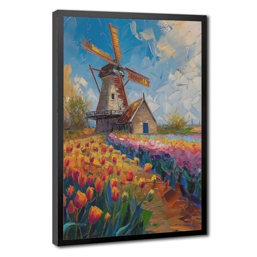 Champs de fleurs hollandaises sur toile pour une chambre zen
