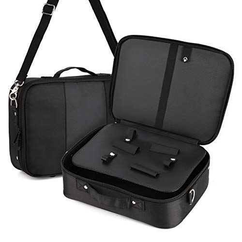 Barber Kit Carrying Bag with Belt, Segbeauty 13.2 x 9.6in Large Hair Styling Canvas Travel Tool Case, Hair Cutting Thinning Grooming Storage Organizer for Dryer Clippers Shears Combs Salon Supplies