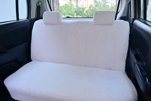 Image of Cotton Car Seat Cover for Hyundai Aura (5 Seater)(All Detachable Headrest) (White)