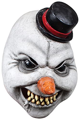 Ghoulish Productions Evil Snowman, Máscara de Muñeco de Nieve Poseído, Disfraz de Frosty Maligno Ideal para Halloween, Navidad y Fiestas de Disfraces