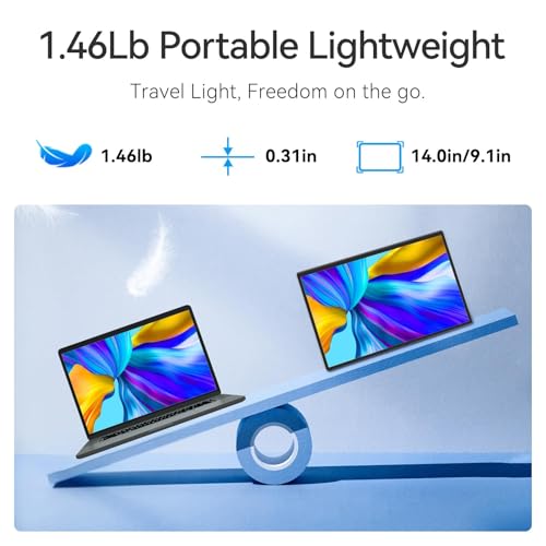 Image of 16 inch 2.5K Portable Monitor - QHD Laptop Screen Extender 100% sRGB Wide Color HDMI /USB C /USB A Travel External Display Stand Gaming Monitor for PC Windows MAC Computer Switch Phone Xbox PS4 /5