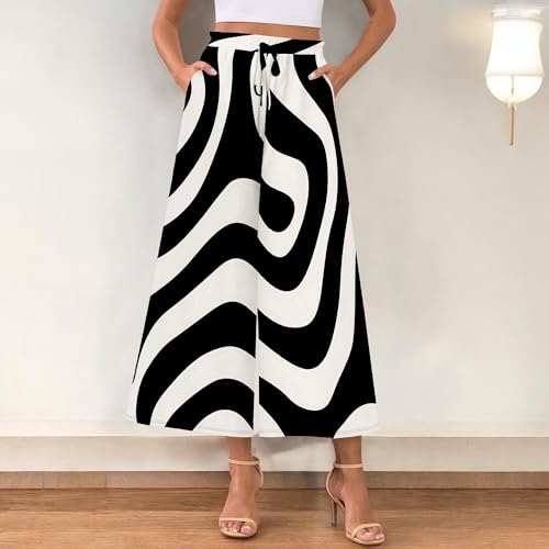 Women's Wide Leg Pants Drawstring Casual Palazzo Harem Trousers with Pockets Loose High Waisted Lounge Flowy Pants2