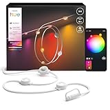 Philips Hue Festavia Permanent Außenlichterkette, 9 m, dimmbar, wetterfest, wasserdicht, einfach zu installieren, weißes und farbiges Ambiente, weißes Kabel